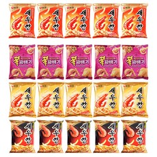 농심 인기스낵 모음, 꿀꽈배기 90g x 5p + 새우깡 90g x 5p + 쌀새우깡 80g x 5p + 매운새우깡 90g x 5p, 1세트