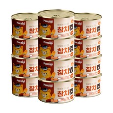 핑크쥬 참치킹 엘라이신 고양이캔 160g, 참치와 닭고기, 12개