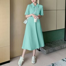 마켓A 슬림 빅사이즈 카라 원피스