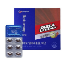 CJ 전립소 쏘팔메토 아연 60캡슐 리뉴얼, 6개, 60정