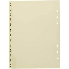일본직발송 3. FILOFAX(파일로팩스) 파일로 팩스 시스템 수첩 리필 A5 인덱스 AZ 코튼 크림 341664 정규, One Size