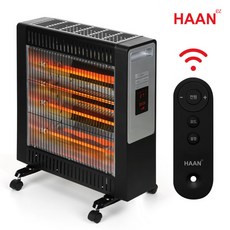 한경희생활과학 뉴트로 4단 쿼츠 석영관 히터, HAAN-Q1000, 블랙