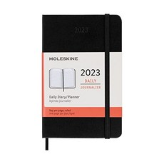 다이어리 2023 노트 한정판 플래너 몰스킨 데일리 12M 휴대용, Black, Pocket