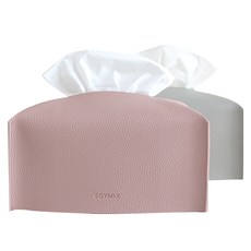 소이믹스 스킨레더 가죽 티슈커버 2p, 그레이,  핑크