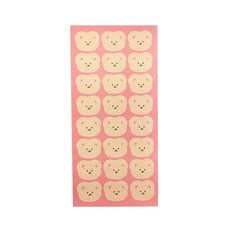 콩콩팬시 귀여운 곰 캐릭터 씰링 스티커, 곰얼굴 미니, 5개