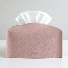 소이믹스 스킨레더 가죽 티슈 케이스, 핑크