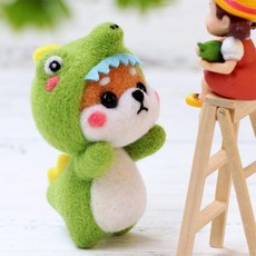 양모 펠트 DIY 키트, 악어시바, 1세트
