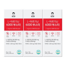 L 아르기닌 6000부스터, 15포, 3통