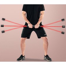 MMS_진동전신운동 플렉시바 코어플렉스바 근육 실내탄력봉 기구_mms, MMS_일체형 플렉시바(레드)