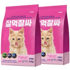 로반 잘먹잘싸 황금변 피부 모질 고양이 사료, 2kg, 연어, 2개