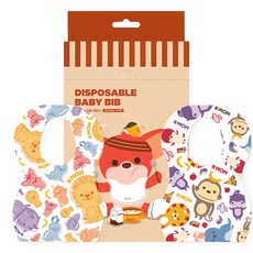 케이맘 유아용 일회용 턱받이, 혼합색상, 20p