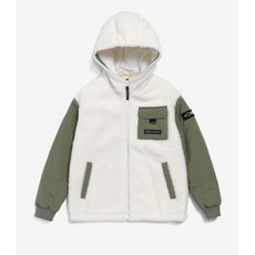 내셔널지오그래픽키즈 N214KFT120015 우븐배색 뽀글이 풀집업