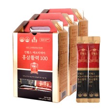 진웰스 에브리데이 홍삼활력 100포 3박스 총300포 홍삼스틱 대용량