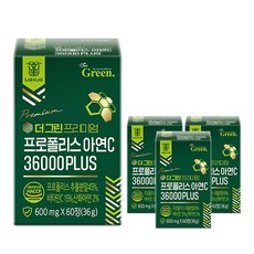 고함량 더 그린 프리미엄 프로폴리스 아연C 36000 PLUS, 4박스(4개월분), 4개, 60정