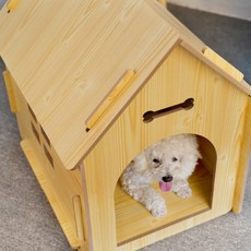 예쁜 강아지 애견 우드 나무 집 고양이 숨숨집 애묘, 고급형