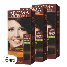 에네스티 아로마 염모제 새치머리용, 4/0 짙은밤색, 6개입