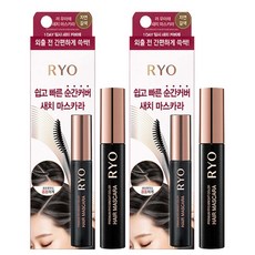 려 우아채 새치 마스카라 12ml 1+1 새치커버마스카라 머리염색약, 2개, 자연갈색