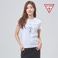 [게스] 여성 레인보우필름 무테삼각 반팔티 OM2K0543
