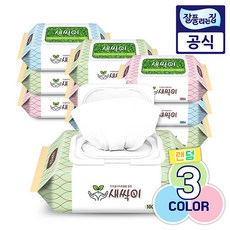 새싹이물티슈 캡형 100매, 10팩