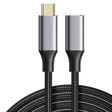 USB Type C 확장 케이블 0.5/1/1.5/2M USB-C 3.1 Gen2 10GBPS 여성에서 USBC 남성 확장 어댑터, 1.5m