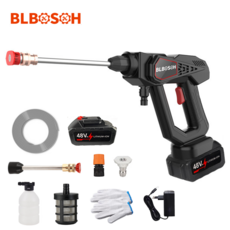 BLBOSOH벨리 보쉬 충전식 무선 고압세척기 세차기, 고급 세트(배터리 1개 + 보관함 +5 미터 수도관)