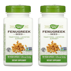(2PACK)Natures Way 네이쳐스웨이 호로파씨앗 종자 추출물 FENUGREEKSEED 1220 mg 대용량 320캡슐, 180정, 2개