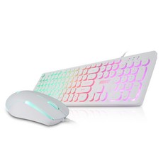 앱코 HACKER RGB LED 멤브레인 키보드 + 마우스, KM110, 화이트, 일반형