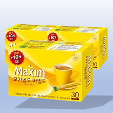 맥심 모카골드 마일드 커피 믹스, 30개입, 1박스
