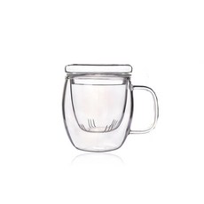 인블룸 T 내열유리 차 거름망 머그컵 + 뚜껑 500ml, 1개