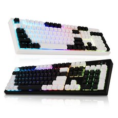 앱코 HACKER 무접점 RGB 투톤 이중사출 유선키보드 45g, K997P, 블랙, 일반형