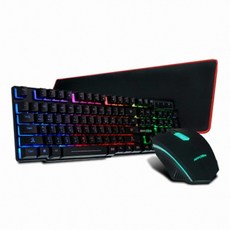 애니젠 게이밍 키보드 + 마우스 + 장패드 세트, AMK-350, 블랙, 일반형