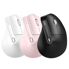 엑토 충전식 저소음 손목보호 버티컬 블루투스 무선 마우스 BTM-12, 핑크