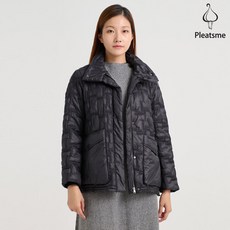 플리츠미 체크자수 빅포켓 누비재킷