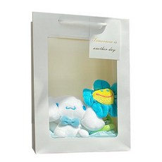 미니 산리오 인형 + 스마일꽃 + 쇼핑백 꽃다발 선물세트, 시나모롤(인형), 랜덤발송(스마일꽃)