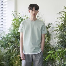 베이직하우스 면 기본 솔리드 반팔 티셔츠 LWTS0151