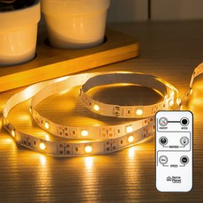 코멧 인테리어 붙이는 LED 줄조명 간접조명 + 리모컨 (USB전원), 웜화이트