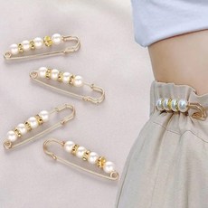 영블리 YJX003 메탈 진주 브로치 바지 치마 수선 핀 고정 클립 악세사리 허리 사이즈 조절