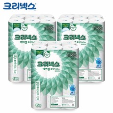 크리넥스 두루마리 화장지 물에 녹는 프리미엄 에어셀 45m (24롤) x 3개