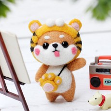 양모 펠트 DIY 키트, 호랑이시바, 1세트