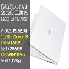 LG 2020 그램15 15Z90N 10세대 Core-i5 RAM 16GB SSD탑재 윈도우11설치 중고 노트북, WIN11 Pro, 256GB, 코어i5, 화이트