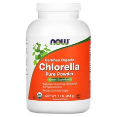 NOW Foods 유기농 인증 클로렐라 순수 분말 454g(1lb) [관부가세 포함] 295148, 4 온스