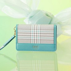 닥스 JEANNE 에딘버러 체크 배색 심플 카드홀더