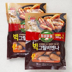 롯데햄 의성마늘 빅그릴비엔나, 300g, 2팩