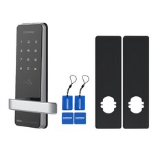 코맥스 무타공 주키 도어락 + 카드키 4p + 보강판 세트 CDL-400M, CDL-400M(블랙 / 보강판)
