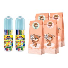 종이나라 크레팡 2p + 종이봉투 4p + 스티커 8p, 혼합색상, 1세트