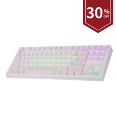 ABKO KN01 텐키리스 PBT RGB 무접점 키보드, 화이트, 55g