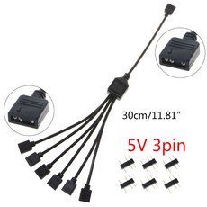 RGB 인터페이스 확장 케이블 5V 3 핀 라디에이터 RGB 팬 커넥터 허브, 다른