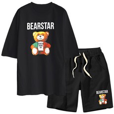 문컬렉션 [상하의 세트] 남녀공용 반팔티 반바지 운동복 트레이닝 SET 베어스타 빅사이즈 M~4XL