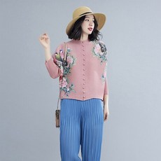 플리츠Changpleat 여성용 자켓 Miyak Pleated Fashion 인쇄 된 느슨한 대형 봄/가을 High Street Outerwear
