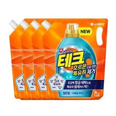 테크 특유취 액체세제 일반 리필 2L x4